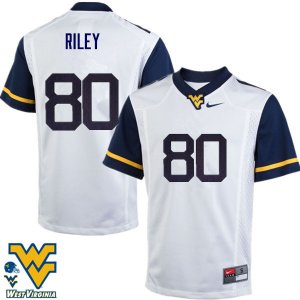 Men's West Virginia Mountaineers NCAA #80 Chase Riley White Authentic Nike Stitched College Football Jersey YG15K50GW